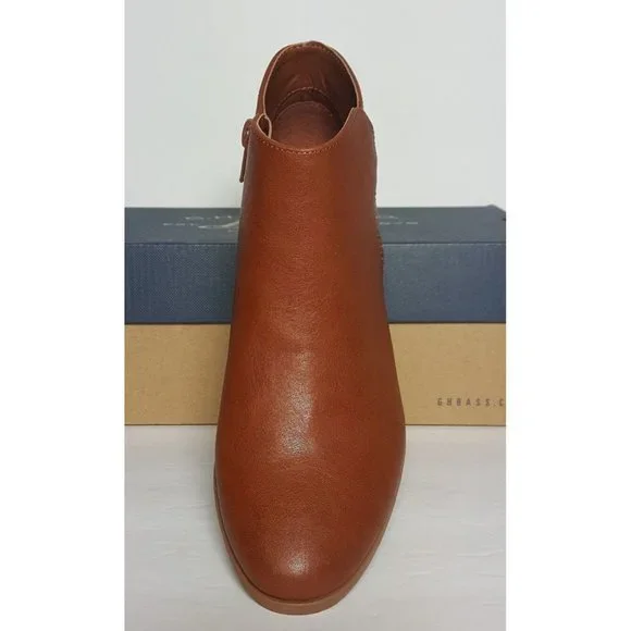 WOMEN'S G. H. BASS SHOES SIZE 6 NINA BOOTIES WHISKEY COLOR NEW/BOX - Picture 5 of 12